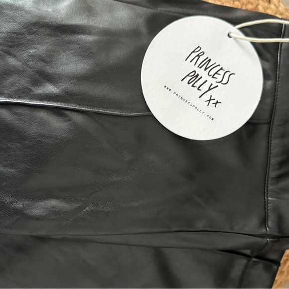 Princess Polly Faux Leather Flare Pants Black Size 2 NWT - Picture 5 of 8